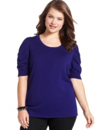 Ruched sleeves lend a chic finish to Style&co.'s plus size top-- it's an Everyday Value!