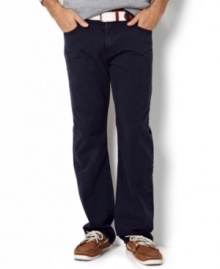 In a denim daze? Snap out of it with these straight-leg jeans from Nautica. In a denim daze? Snap out of it with these straight-leg jeans from Nautica.
