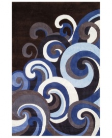 Designed to make a splash on the tween scene, this artful rug from Momeni's Lil Mo Hipster collection is the perfect update for an outgrown décor. Swirly, comic book-inspired waves in mod shades of ocean blue and slate gray are tailored to the taste of up-and-coming surfers and beach barneys. Hand-tufted mod-acrylic is soft, strong and flame-retardent. Designed to make a splash on the tween scene, this artful rug from Momeni's Lil Mo Hipster collection is the perfect update for an outgrown décor. Swirly, comic book-inspired waves in mod shades of ocean blue and slate gray are tailored to the taste of up-and-coming surfers and beach barneys. Hand-tufted mod-acrylic is soft, strong and flame-retardent.