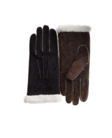 Heavy duty construction and delicate details. Contrast stitching feminizes these thickly-lined suede gloves by Isotoner. Heavy duty construction and delicate details. Contrast stitching feminizes these thickly-lined suede gloves by Isotoner.