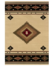 Broaden your palette with Southwest flavor. This St. Lawrence rug depicts a versatile diamond pattern in handsome ivory for a look that's as elegant as it is casual. Crafted of durable polypropylene for years of long-lasting beauty. Broaden your palette with Southwest flavor. This St. Lawrence rug depicts a versatile diamond pattern in handsome ivory for a look that's as elegant as it is casual. Crafted of durable polypropylene for years of long-lasting beauty.