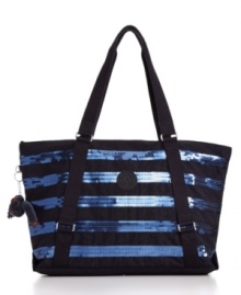 Sized to accommodate everything you need for the gym, work or a full day of shopping, this sequin-striped tote bedazzles your day. Sized to accommodate everything you need for the gym, work or a full day of shopping, this sequin-striped tote bedazzles your day.