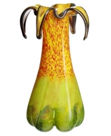 Inspired by exotic jungle flowers, Ludvig Lofgren's My Wide Life Necromantic vase is a colorful tribute to the natural world in heavy Kosta Boda art glass. Inspired by exotic jungle flowers, Ludvig Lofgren's My Wide Life Necromantic vase is a colorful tribute to the natural world in heavy Kosta Boda art glass.