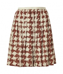 Lady-chic allure gets a cool modern update in Burberry Brits modern houndstooth printed silk skirt - Hidden back zip, allover print, full flared skirt - Pair with soft knit tops and pumps Lady-chic allure gets a cool modern update in Burberry Brits modern houndstooth printed silk skirt - Hidden back zip, allover print, full flared skirt - Pair with soft knit tops and pumps