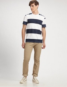 An old favorite, updated in slender silhouette and a cool vintage wash.Five-pocketButton-flyInseam, about 33CottonMachine washMade in USA An old favorite, updated in slender silhouette and a cool vintage wash.Five-pocketButton-flyInseam, about 33CottonMachine washMade in USA