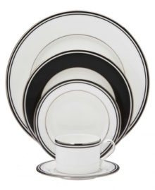 This luxe black variation of the Lenox Federal Platinum formal dinnerware adds a dramatic accent to your table. The place settings are made of exquisite bone china with platinum trim. This luxe black variation of the Lenox Federal Platinum formal dinnerware adds a dramatic accent to your table. The place settings are made of exquisite bone china with platinum trim.