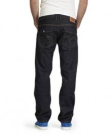 A dark rinse and timeless construction make these versatile Levi's blues a cool complement to any guy's off-the-clock lineup. A dark rinse and timeless construction make these versatile Levi's blues a cool complement to any guy's off-the-clock lineup.