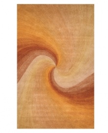 A hypnotic swirl is captured in fiery red hues, hand-carved in highs and lows for added texture and a more defined wave. Meticulously crafted by hand from 100% wool, stepping on this area rug from Liora Manne is like enjoying a warm sunset.