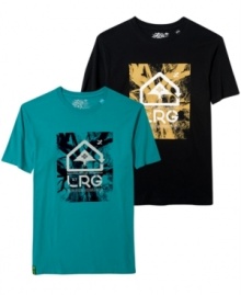 Livin' LARGE: Short-sleeved tee with an oversized shield graphic from LRG. Livin' LARGE: Short-sleeved tee with an oversized shield graphic from LRG.