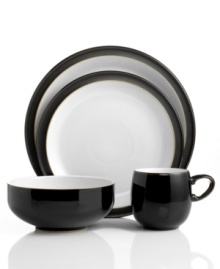 Perfect for every day, Denby's Jet Black dinnerware is built to last and crafted to withstand dishwasher, microwave and oven use for unparalleled convenience. Mix and match with the other Jet patterns to create your ideal table place settings. Perfect for every day, Denby's Jet Black dinnerware is built to last and crafted to withstand dishwasher, microwave and oven use for unparalleled convenience. Mix and match with the other Jet patterns to create your ideal table place settings.