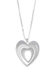 Even more to love. Robert Lee Morris' silver-plated necklace features a double heart pendant crafted from silver-tone metal for a stylish look. Approximate length: 16 inches + 3-inch extender. Approximate drop: 2-3/4 inches. Even more to love. Robert Lee Morris' silver-plated necklace features a double heart pendant crafted from silver-tone metal for a stylish look. Approximate length: 16 inches + 3-inch extender. Approximate drop: 2-3/4 inches.