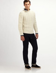 Inspired by a classic fisherman's roll-neck sweater, a sophisticated pullover is knit from a luxe blend of cotton and cashmere for a decidedly handsome look.Rolled necklineRibbed collar, cuffs and hem80% cotton/20% cashmereHand washImported Inspired by a classic fisherman's roll-neck sweater, a sophisticated pullover is knit from a luxe blend of cotton and cashmere for a decidedly handsome look.Rolled necklineRibbed collar, cuffs and hem80% cotton/20% cashmereHand washImported