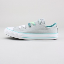 Let her pull some strings and have some fun in these classic Chuck Taylor sneakers for girls. Features a lightweight canvas upper with a pop of three different multi-colored laces options. Imported. Let her pull some strings and have some fun in these classic Chuck Taylor sneakers for girls. Features a lightweight canvas upper with a pop of three different multi-colored laces options. Imported.