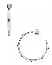 Strong but simple. This pair of silver plated hoop earrings from MICHAEL Michael Kors are the perfect earrings for everyday - wear them as as shapely showpiece.