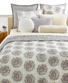 Cozy up to a new look of cool. Style&co.'s Snow Willow quilt boasts a medallion print on one side and a grey abstract print on the other for two great looks in one! Featuring pure cotton. Cozy up to a new look of cool. Style&co.'s Snow Willow quilt boasts a medallion print on one side and a grey abstract print on the other for two great looks in one! Featuring pure cotton.