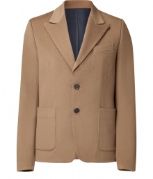 Luxurious jacket made ..from a fine wool-cashmere blend - Elegant in camel brown - Slim silhouette looks modern AND elegant - With moderately deep lapels and flattering two-button front - Long sleeves, three pockets - Wonderfully comfortable and exclusive - A gentlemans look for grown-up men - Styling: for wool pants, jeans, corduroys Luxurious jacket made ..from a fine wool-cashmere blend - Elegant in camel brown - Slim silhouette looks modern AND elegant - With moderately deep lapels and flattering two-button front - Long sleeves, three pockets - Wonderfully comfortable and exclusive - A gentlemans look for grown-up men - Styling: for wool pants, jeans, corduroys
