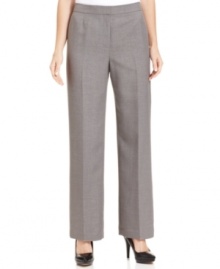 Classic straight leg pants are suiting essentials. This petite pair makes a polished look with a printed shirt or coordinating pieces from Kasper's collection of suit separates. Classic straight leg pants are suiting essentials. This petite pair makes a polished look with a printed shirt or coordinating pieces from Kasper's collection of suit separates.