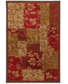 Infusing old world florals with casual patchwork design, the Kaleidoscope area rug brings vibrant style and rich color to any room. Completely crafted in the USA, it is woven of soft, durable olefin in a lush pile that withstands heavy traffic anywhere in the home. Infusing old world florals with casual patchwork design, the Kaleidoscope area rug brings vibrant style and rich color to any room. Completely crafted in the USA, it is woven of soft, durable olefin in a lush pile that withstands heavy traffic anywhere in the home.
