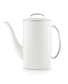 Express the best of taste at the table. Lustrous banded details add a crisp, clean finish to the white china coffeepot.