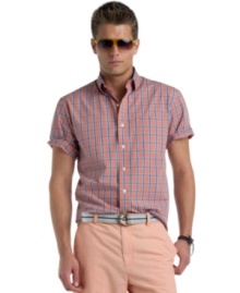 Power plaid. Crafted in a soft, smooth cotton, this Izod plaid shirt is the one for the weekend. (Clearance) Power plaid. Crafted in a soft, smooth cotton, this Izod plaid shirt is the one for the weekend. (Clearance)