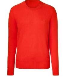 Channel preppy style with a luxe finish in Burberry Brits super soft cashmere pullover - Round neckline, long sleeves, tonal logo embroidered at chest, ribbed trim - Slim fit - Wear with dark wash jeans, a white shirt and lace-ups Channel preppy style with a luxe finish in Burberry Brits super soft cashmere pullover - Round neckline, long sleeves, tonal logo embroidered at chest, ribbed trim - Slim fit - Wear with dark wash jeans, a white shirt and lace-ups