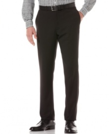 Take a little off your full look with these slim-fit pants from Perry Ellis.