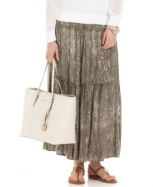 Go boho-chic with this breezy MICHAEL Michael Kors tiered maxi skirt -- perfectly paired with the season's embellished flats!