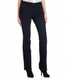 Style&co. Jeans gives this black bootcut denim a bright boost with shiny studded detail at the pockets. Style&co. Jeans gives this black bootcut denim a bright boost with shiny studded detail at the pockets.