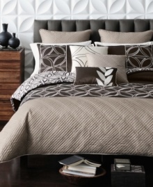 Unwind in sophisticated style with this Venice comforter set from Bryan Keith, showcasing modern lines and shapes in a bold yet neutral palette. Comforter features both printed and embroidered details with a printed geometric pattern reverse for a whole new look. Unwind in sophisticated style with this Venice comforter set from Bryan Keith, showcasing modern lines and shapes in a bold yet neutral palette. Comforter features both printed and embroidered details with a printed geometric pattern reverse for a whole new look.