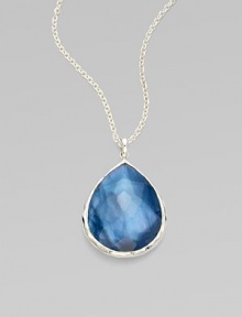 From the Wonderland Collection. A graceful design of clear quartz with mother-of-pearl accents on a sterling silver chain.Clear quartz, mother-of-pearl Sterling silver Chain length, 18 Pendant, about 1L Lobster clasp Importedabout 1½ 