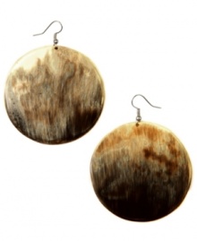 Organic glamour. Crafted with natural horn, the neutral coloration of RACHEL Rachel Roy's circular drop earrings makes them easy to blend in with your wardrobe. Earwires crafted from silver tone mixed metal. Approximate drop: 2-1/4 inches. Organic glamour. Crafted with natural horn, the neutral coloration of RACHEL Rachel Roy's circular drop earrings makes them easy to blend in with your wardrobe. Earwires crafted from silver tone mixed metal. Approximate drop: 2-1/4 inches.