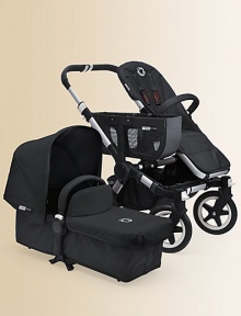 Convertible stroller can accommodate one child (mono), two children (duo) or twins; in three simple clicks. Convertible stroller can accommodate one child (mono), two children (duo) or twins; in three simple clicks.