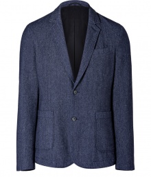 With a preppy-cool aesthetic, this wool-blend blazer from Closed is a new-season must-buy - Notched lapels, long sleeves, two-button closure, single chest pocket, patch pockets at waist, single back vent - Classic tailored fit - Wear with a cashmere pullover or long sleeve henley and jeans or tailored trousers With a preppy-cool aesthetic, this wool-blend blazer from Closed is a new-season must-buy - Notched lapels, long sleeves, two-button closure, single chest pocket, patch pockets at waist, single back vent - Classic tailored fit - Wear with a cashmere pullover or long sleeve henley and jeans or tailored trousers