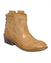 Structured and short. American Rag's Sam booties are great for year-round wear.