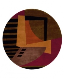 The vivid colors and eye-catching abstractions create a rug with elegant, modern style. An arresting color palette that includes ebony, burnt red and orange gives the rug a striking color contrast which enriches any home with a buoyant, contemporary look. The vivid colors and eye-catching abstractions create a rug with elegant, modern style. An arresting color palette that includes ebony, burnt red and orange gives the rug a striking color contrast which enriches any home with a buoyant, contemporary look.