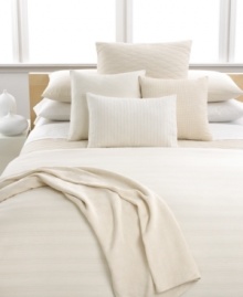 Add an extra layer of understated elegance to your bed with this Calvin Klein Dash Balsa decorative pillow featuring raised bands and a European closure. Add an extra layer of understated elegance to your bed with this Calvin Klein Dash Balsa decorative pillow featuring raised bands and a European closure.