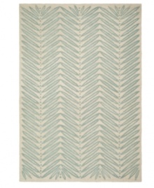 A herringbone pattern of leaves creates a fresh look for the modern home in this unique area rug from Martha Stewart rugs. Hand tufted in India of long wool fibers, this luxurious home accent presents unparalleled comfort and style underfoot. A herringbone pattern of leaves creates a fresh look for the modern home in this unique area rug from Martha Stewart rugs. Hand tufted in India of long wool fibers, this luxurious home accent presents unparalleled comfort and style underfoot.