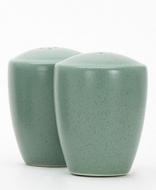 Mix and match these splashes of color for a tabletop with endless possibility! The modern coupe shape and two-tone hues mean this salt & pepper set will bring life to any décor. Select pieces in your favorite shades to create a customized dinnerware collection. Mix and match these splashes of color for a tabletop with endless possibility! The modern coupe shape and two-tone hues mean this salt & pepper set will bring life to any décor. Select pieces in your favorite shades to create a customized dinnerware collection.