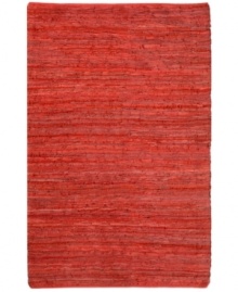 Olé! Spice up your decor with the gorgeously festive style of the Matador rug from St. Croix. Durable leather strips in vibrant pomegranate hues are meticulously hand woven with fine cotton strands, resulting in a beautiful, rustic texture and natural braided pattern that accents even the most eclectic decor. Olé! Spice up your decor with the gorgeously festive style of the Matador rug from St. Croix. Durable leather strips in vibrant pomegranate hues are meticulously hand woven with fine cotton strands, resulting in a beautiful, rustic texture and natural braided pattern that accents even the most eclectic decor.