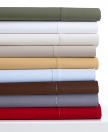 Redefine everyday elegance with these luxuriously soft, 500-thread count combed Pima cotton sheets. Created on dobby looms, the subtle interplay of satin and matte textures enhances the versatility of rich, solid color. Open stitching detail on the flat sheet hem adds a delicate, tailored finish. Coordinates with Charter Club Damask Stripe Bedding Collection. Redefine everyday elegance with these luxuriously soft, 500-thread count combed Pima cotton sheets. Created on dobby looms, the subtle interplay of satin and matte textures enhances the versatility of rich, solid color. Open stitching detail on the flat sheet hem adds a delicate, tailored finish. Coordinates with Charter Club Damask Stripe Bedding Collection.