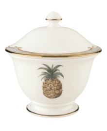 Combining the exotic lushness of the tropics with classic British style, this china collection stirs romantic thoughts of overseas adventures. Place this charming sugar bowl on your formal table for dessert service. Choose from three richly detailed designs – shutter, bamboo or trade winds. A thin rim of gold lends a brilliantly elegant touch. Shown back right. Qualifies for Rebate Combining the exotic lushness of the tropics with classic British style, this china collection stirs romantic thoughts of overseas adventures. Place this charming sugar bowl on your formal table for dessert service. Choose from three richly detailed designs – shutter, bamboo or trade winds. A thin rim of gold lends a brilliantly elegant touch. Shown back right. Qualifies for Rebate