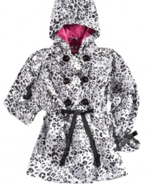 It's a jungle out there. But she'll have no trouble standing out in the crowd in this animal print trench coat from Hawke & Co. It's a jungle out there. But she'll have no trouble standing out in the crowd in this animal print trench coat from Hawke & Co.