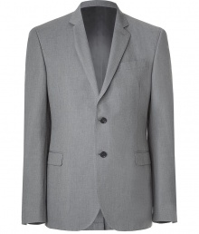 Elegant blazer in fine wool and silk - by Italian trend label Costume National - noble light grey melange, always cool, always formal - modern slim cut - great fit due to slight waist fitting - slim moderate long revers, two hidden pockets, one breast pocket - the two-button front creates an especially beautiful and slender silhouette - luxurious silk lining - very comfortable, very light - ideal for spring and summer - a luxurious classic for life - perfect for many occasions, from casual to festive - styling: casual with jeans, classci with matching pants Elegant blazer in fine wool and silk - by Italian trend label Costume National - noble light grey melange, always cool, always formal - modern slim cut - great fit due to slight waist fitting - slim moderate long revers, two hidden pockets, one breast pocket - the two-button front creates an especially beautiful and slender silhouette - luxurious silk lining - very comfortable, very light - ideal for spring and summer - a luxurious classic for life - perfect for many occasions, from casual to festive - styling: casual with jeans, classci with matching pants