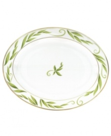 The lushness of flowers and vines, brought to your table. The Bernardaud Frivole oval platter (not shown) boasts a refined pattern and distinctive gold band rim. The lushness of flowers and vines, brought to your table. The Bernardaud Frivole oval platter (not shown) boasts a refined pattern and distinctive gold band rim.