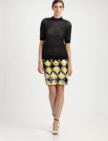 This slim-fitting geometric design is impeccably tailored from colorful patches of python.Leather waistbandPatchwork constructionConcealed side zipAbout 23 longPythonDry cleanMade in USAModel shown is 5'11 (180cm) wearing US size 4. This slim-fitting geometric design is impeccably tailored from colorful patches of python.Leather waistbandPatchwork constructionConcealed side zipAbout 23 longPythonDry cleanMade in USAModel shown is 5'11 (180cm) wearing US size 4.