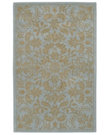 A fusion of classic elegance and contemporary design, this vivid piece gives a new look to traditional rug motifs. New Zealand wool is hand-tufted and hand-finished to provide a unique texture and a visual allure that fits today's most fashionable decorating styles. A fusion of classic elegance and contemporary design, this vivid piece gives a new look to traditional rug motifs. New Zealand wool is hand-tufted and hand-finished to provide a unique texture and a visual allure that fits today's most fashionable decorating styles.