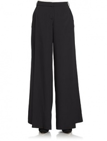 THE LOOKBanded waist with belt loopsPleated sidesZip flyBack welt pocketsWide leg silhouetteTHE FITRise, about 10Inseam, about 34THE MATERIALSilkCARE & ORIGINDry cleanImportedModel shown is 5'9 (175cm) wearing US size 4. THE LOOKBanded waist with belt loopsPleated sidesZip flyBack welt pocketsWide leg silhouetteTHE FITRise, about 10Inseam, about 34THE MATERIALSilkCARE & ORIGINDry cleanImportedModel shown is 5'9 (175cm) wearing US size 4.