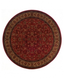 A larger-diameter round that is ideal for open spaces, this rug is a modern classic. Fashioned using the most advanced method available for heat-set polypropylene, the Everest Isfahan collection offers a contemporary dance of crimson symmetry, and refined style. Field features intricate floral motif set against a rich, red background, and an elaborate, courtly border. Super-dense power-loom weave creates a natural appearance without sacrificing the soft luxury finish of hand-woven rugs. One-year limited warranty (defects due to manufacturing). A larger-diameter round that is ideal for open spaces, this rug is a modern classic. Fashioned using the most advanced method available for heat-set polypropylene, the Everest Isfahan collection offers a contemporary dance of crimson symmetry, and refined style. Field features intricate floral motif set against a rich, red background, and an elaborate, courtly border. Super-dense power-loom weave creates a natural appearance without sacrificing the soft luxury finish of hand-woven rugs. One-year limited warranty (defects due to manufacturing).