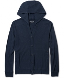 Old school style gets a lesson from the new school with this modern hooded cardigan from Volcom. Old school style gets a lesson from the new school with this modern hooded cardigan from Volcom.