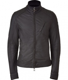 Coupling the best of British craftsmanship with sleekly luxurious materials, form meets function in Belstaffs brown cotton-blend blouson - Slim cut zip up moto style, with quilt detail at shoulders, hem and snap cuffs - Stand up collar with buckle embellishment and zip pocket at chest - Versatile and polished, ideal for pairing with everything from jeans and a t-shirt to a button down and dress trousers Coupling the best of British craftsmanship with sleekly luxurious materials, form meets function in Belstaffs brown cotton-blend blouson - Slim cut zip up moto style, with quilt detail at shoulders, hem and snap cuffs - Stand up collar with buckle embellishment and zip pocket at chest - Versatile and polished, ideal for pairing with everything from jeans and a t-shirt to a button down and dress trousers